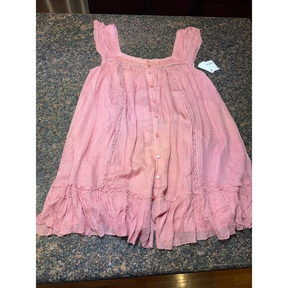 NWT Free People Pink Olivia Gauze Babydoll Dress Size S NWT - Picture 14 of 16
